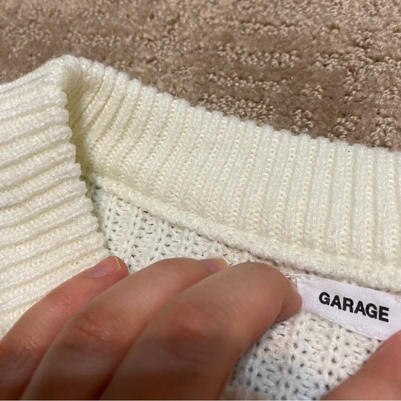 {Garage} Multi Color Knit Cropped Sweater Size Large - Picture 6 of 14